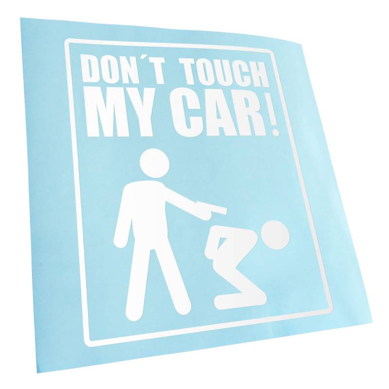 Kiwistar - Autoaufkleber - Weiß - 12x10cm Dont Touch My Car Aufkleber für Auto, Laptop, Fahrrad, LKW, Motorrad Mehrfarbig JDM Decal Racing von KIWISTAR UG