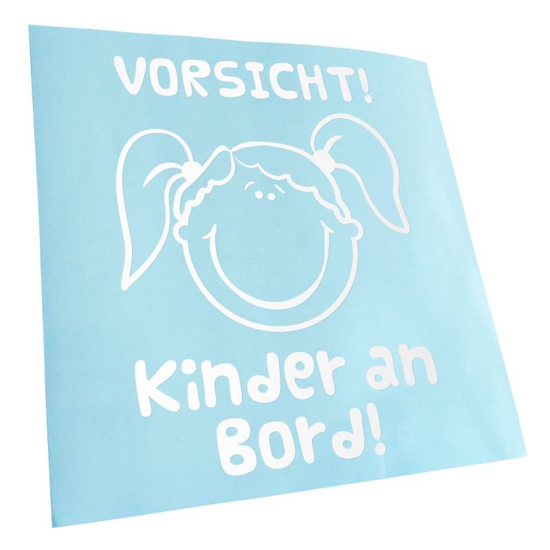 Kiwistar - Autoaufkleber - Weiß - 13x10cm Vorsicht! Kinder an Board Aufkleber für Auto, Laptop, Fahrrad, LKW, Motorrad Mehrfarbig JDM Decal Racing von KIWISTAR UG