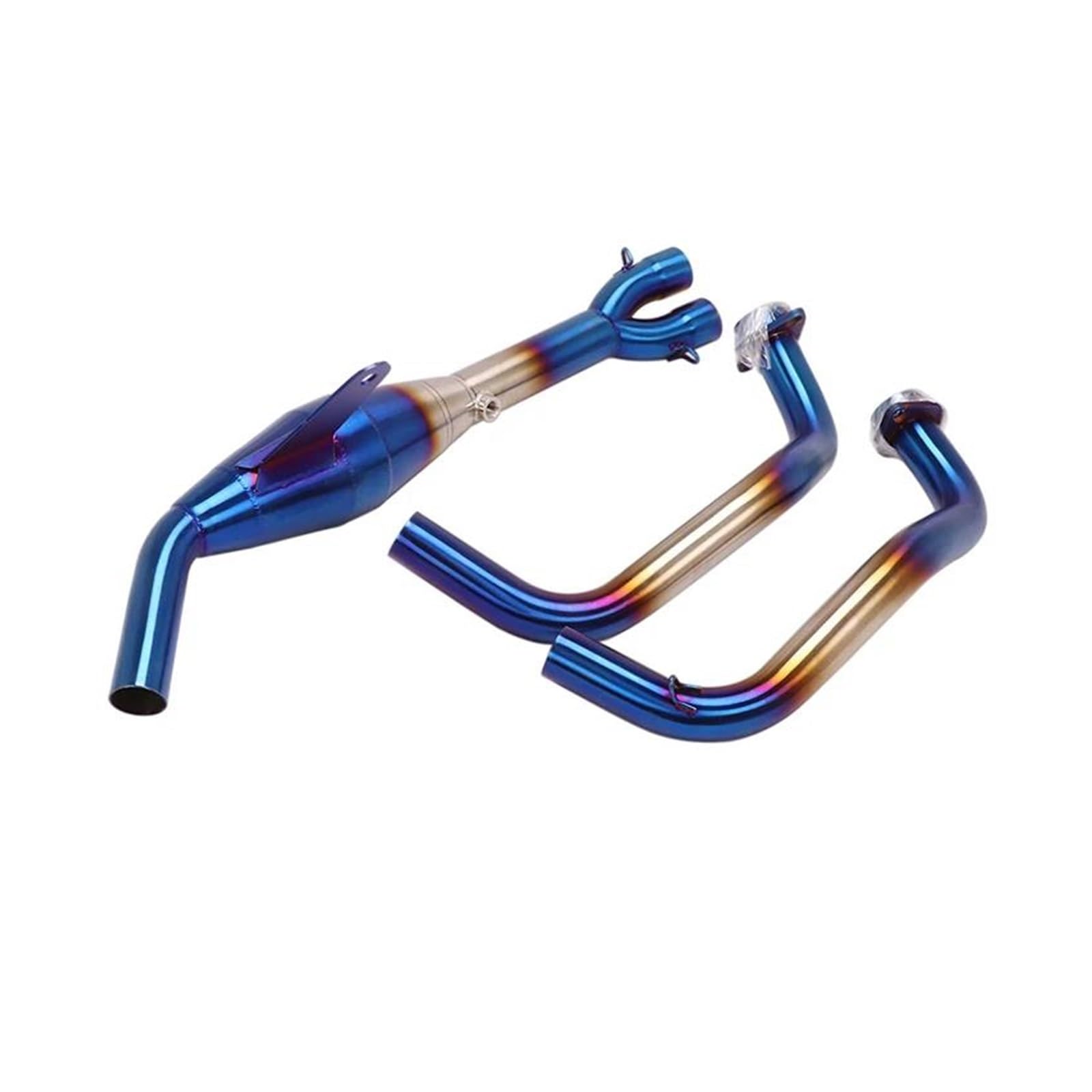 Zentralrohr 32mm Slip On Stock Schalldämpfer For Yamaha YZF-R3 R25 MT25 MT-03 Auspuffanlage Motorrad Header Link Pipe Auspuff Modifikationszubehör(Blue) von KIXRKO