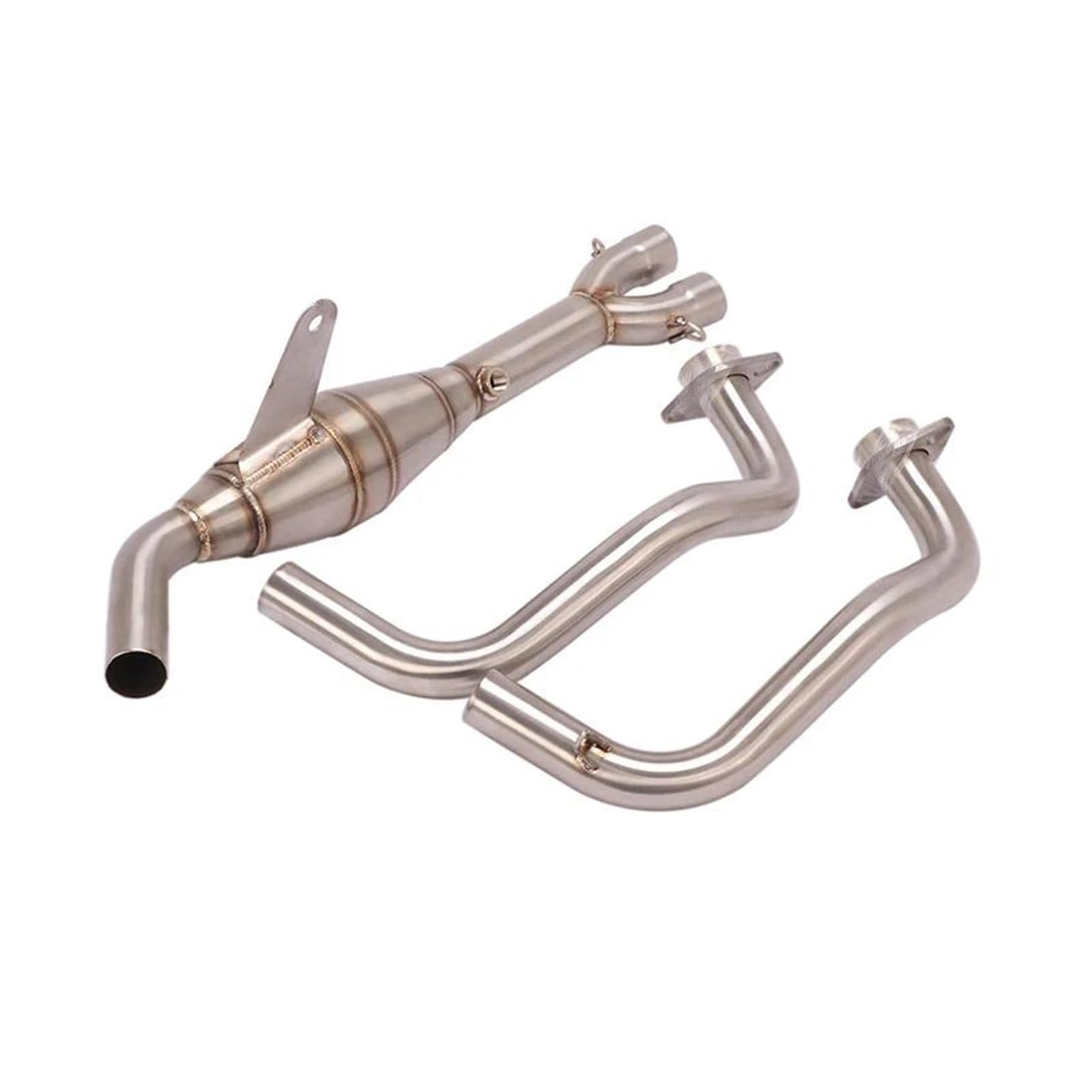 Zentralrohr 32mm Slip On Stock Schalldämpfer For Yamaha YZF-R3 R25 MT25 MT-03 Auspuffanlage Motorrad Header Link Pipe Auspuff Modifikationszubehör(Silver) von KIXRKO