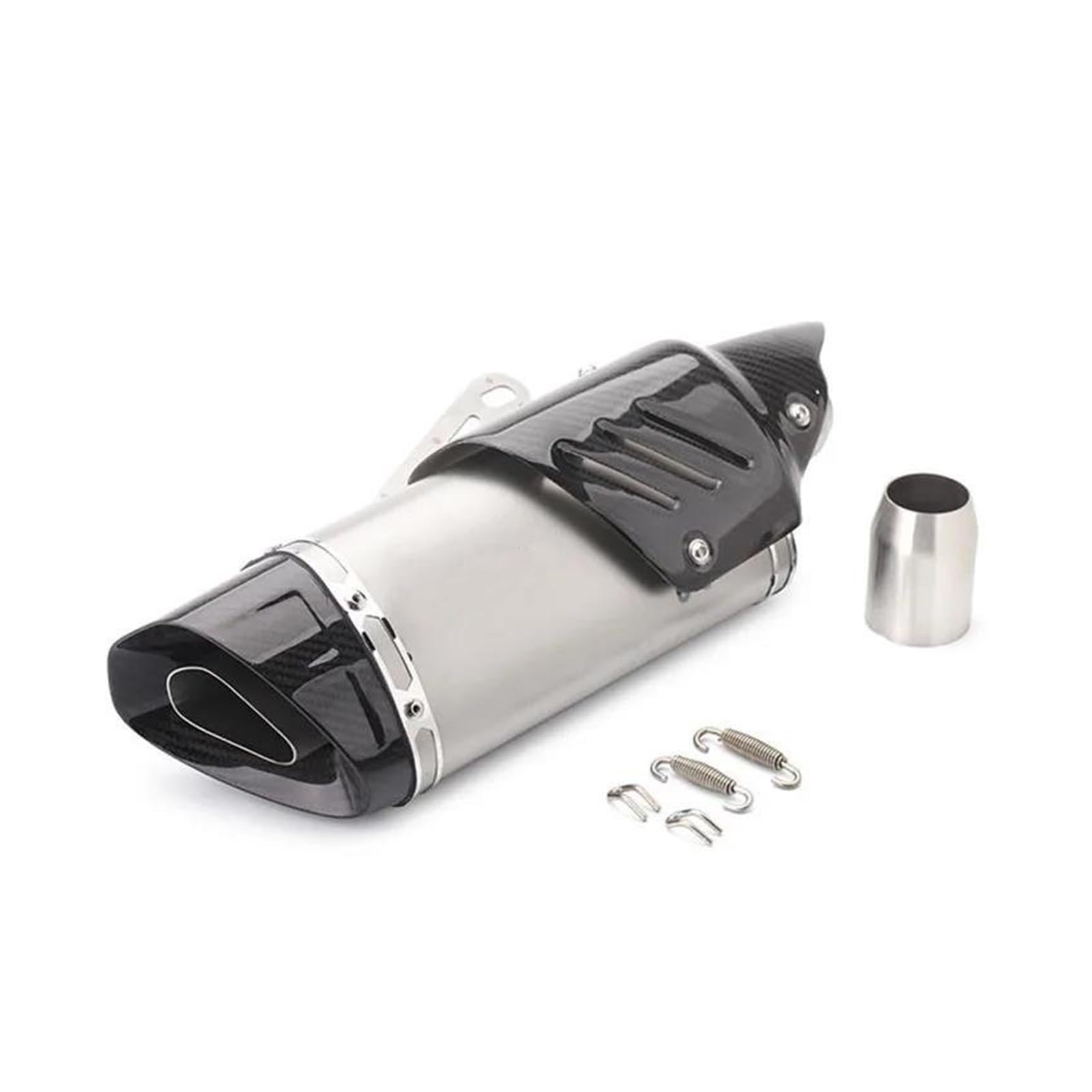 Zentralrohr 51mm Auspuff Motorrad Sport Racing Auspuff Roller Dirt Bike Rohr For Benelli NVX155 Nmax CBR600RR Modifikationszubehör(Silver) von KIXRKO