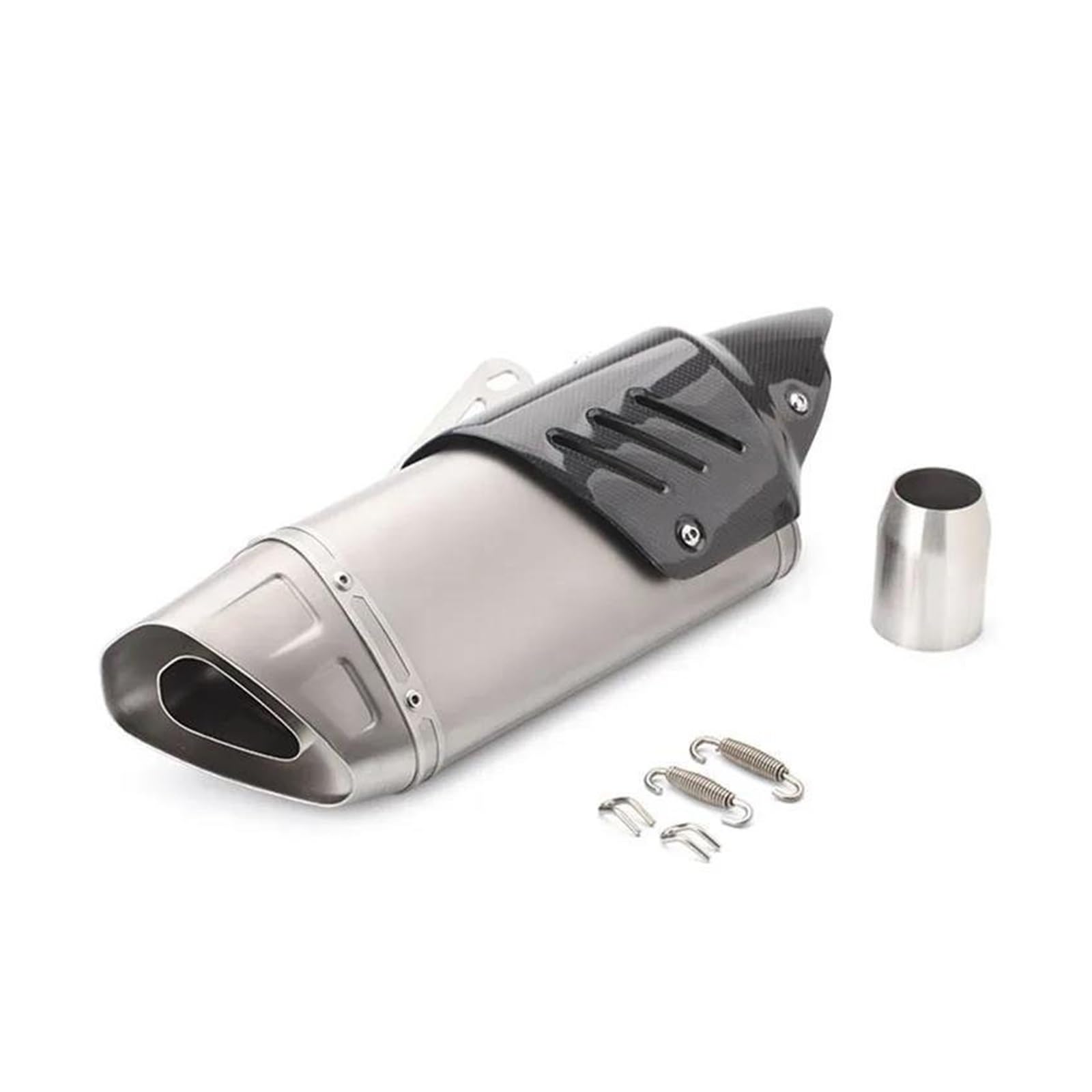 Zentralrohr 51mm Auspuff Motorrad Sport Racing Auspuff Roller Dirt Bike Rohr For Benelli NVX155 Nmax CBR600RR Modifikationszubehör(Silver C) von KIXRKO