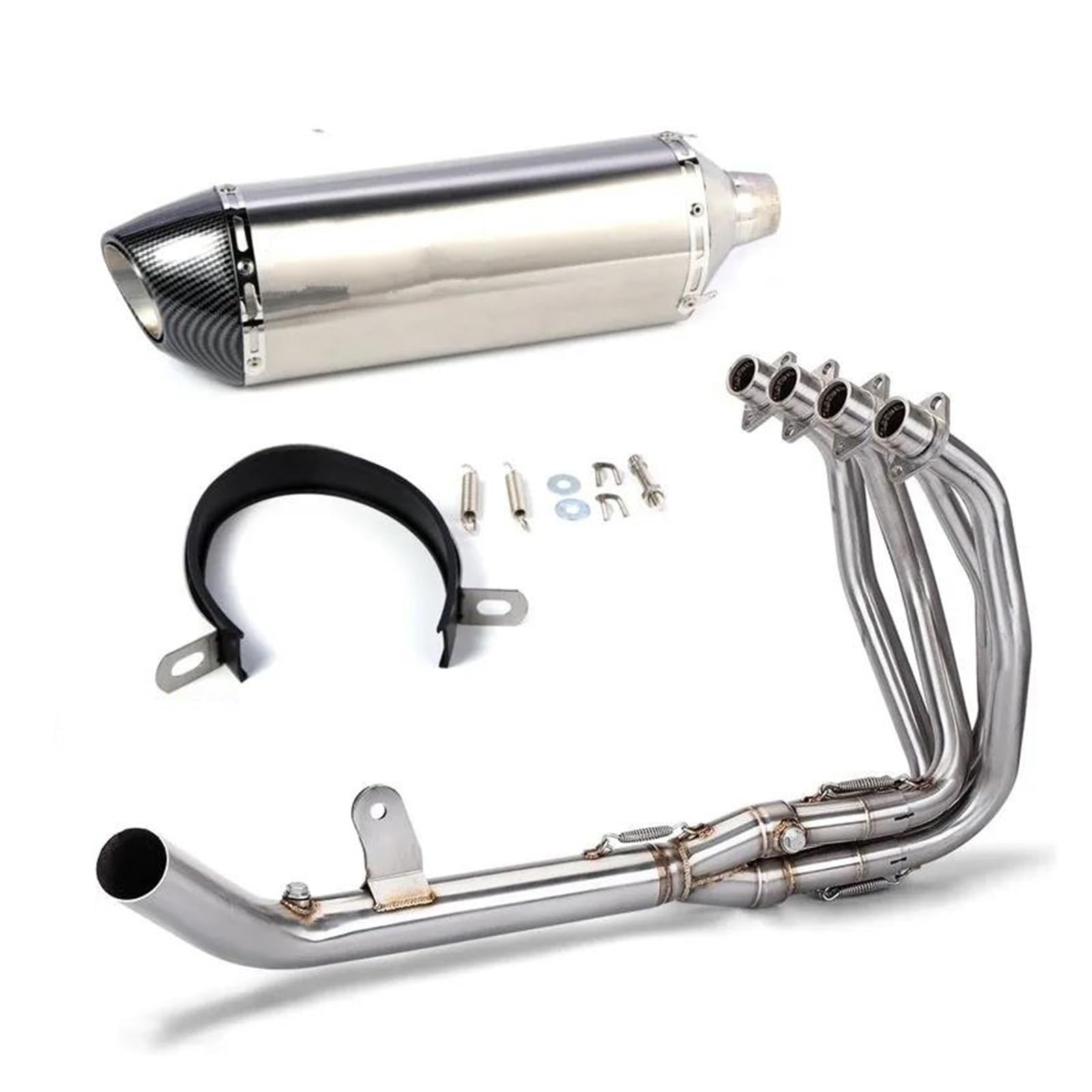 Zentralrohr For Kawasaki Ninja ZX4RR ZX-4RR ZX4 RR Motorradauspuff Komplettsysteme Modifizierter Krümmerschalldämpfer Modifikationszubehör(Silver B) von KIXRKO