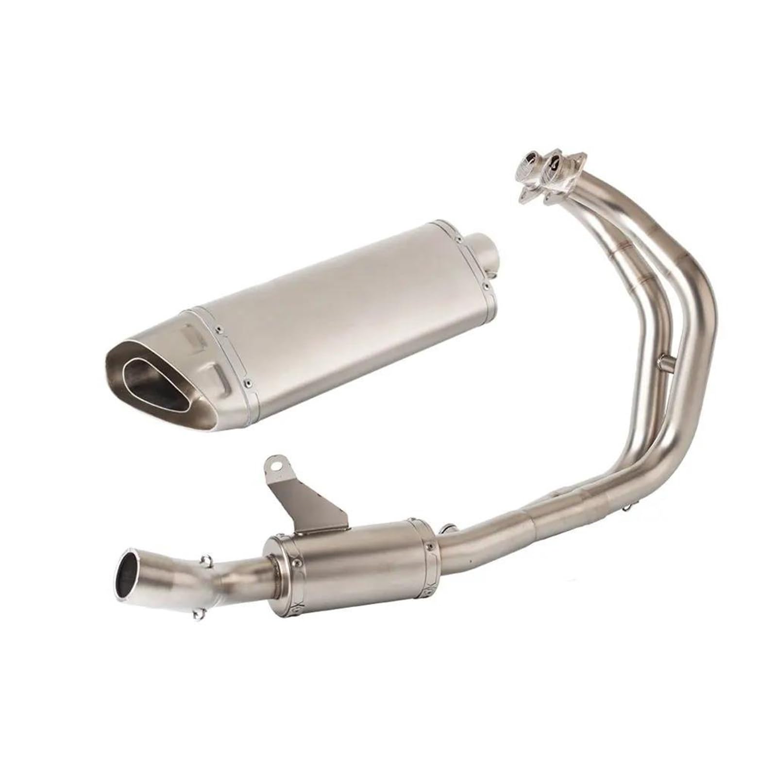 Zentralrohr For Yamaha R7 YZF R7 2021-2023 R7 Motorradauspuff Komplettsysteme Escape Schalldämpfer Modifizieren Front Link Pipe Schalldämpfer Auspuff Modifikationszubehör(Silver) von KIXRKO