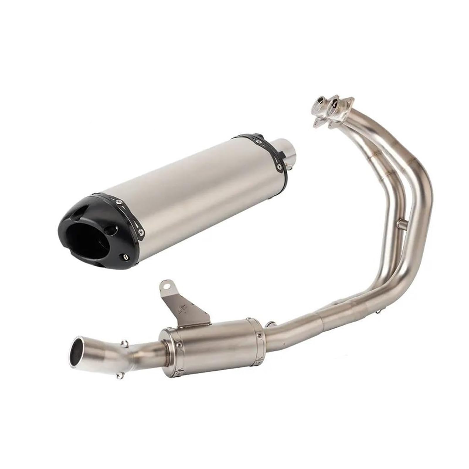 KIXRKO Zentralrohr for Yamaha R7 YZF R7 2021-2023 R7 Motorradauspuff Komplettsysteme Escape Schalldämpfer Modifizieren Front Link Pipe Schalldämpfer Auspuff Modifikationszubehör(Silver c) von KIXRKO