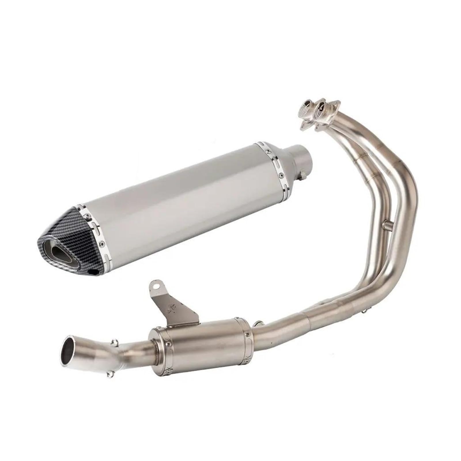 Zentralrohr For Yamaha R7 YZF R7 2021-2023 R7 Motorradauspuff Komplettsysteme Escape Schalldämpfer Modifizieren Front Link Pipe Schalldämpfer Auspuff Modifikationszubehör(Silver d) von KIXRKO