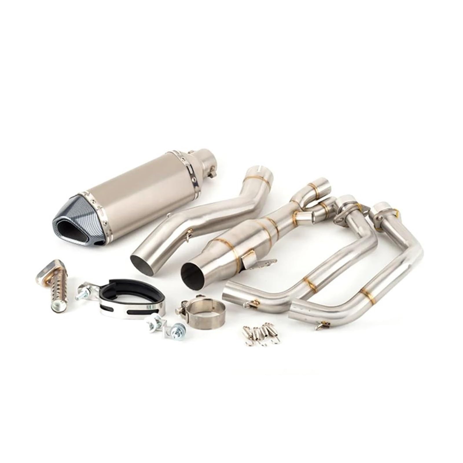 Zentralrohr Motorrad-Vollauspuffsystem Ändern Edelstahl-Frontverbindungsrohr For Honda CB500X CBR500 CB500F CBR500R 2013-2019 Modifikationszubehör(Silver) von KIXRKO