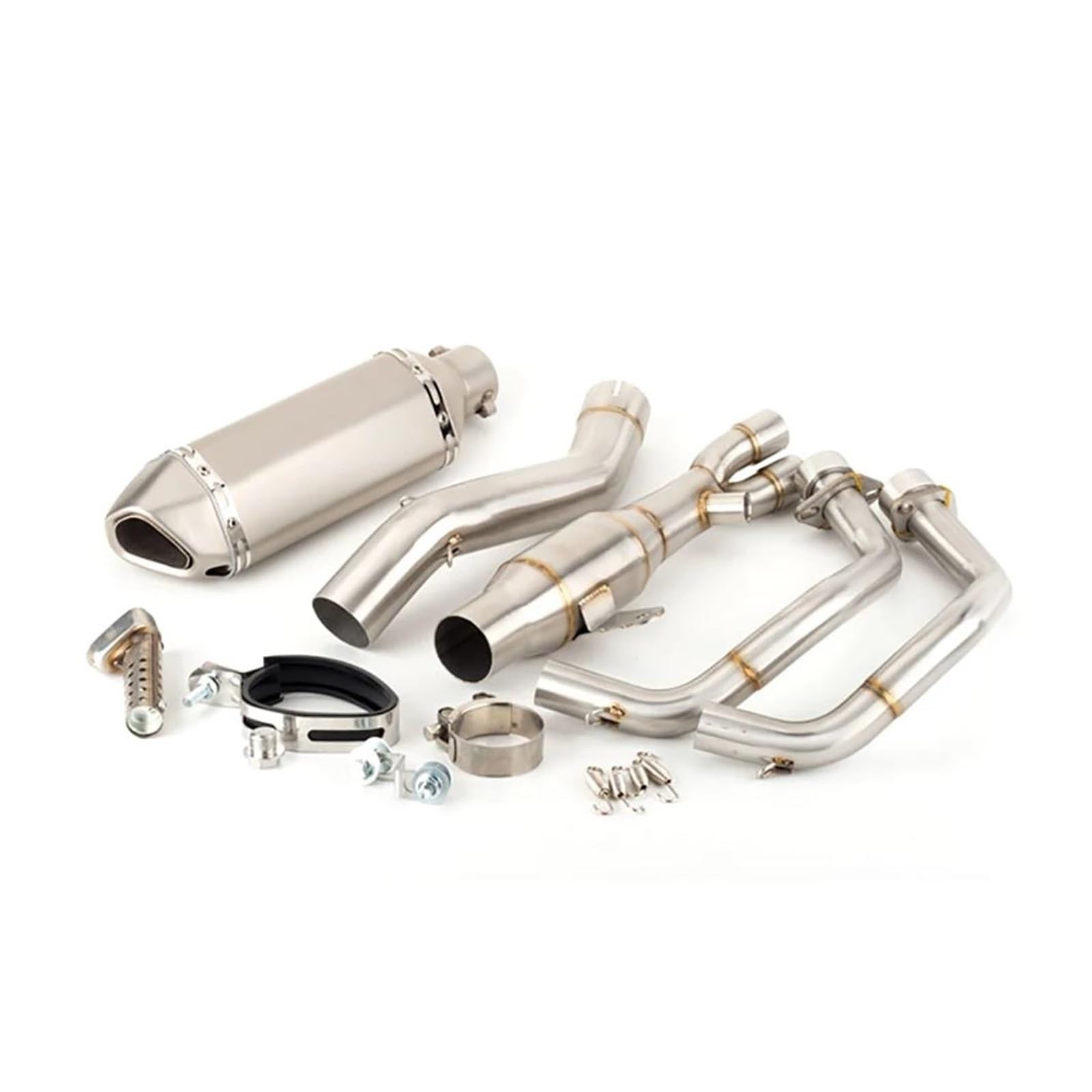 KIXRKO Zentralrohr Motorrad-Vollauspuffsystem Ändern Edelstahl-Frontverbindungsrohr for Honda CB500X CBR500 CB500F CBR500R 2013-2019 Modifikationszubehör(Silver B) von KIXRKO