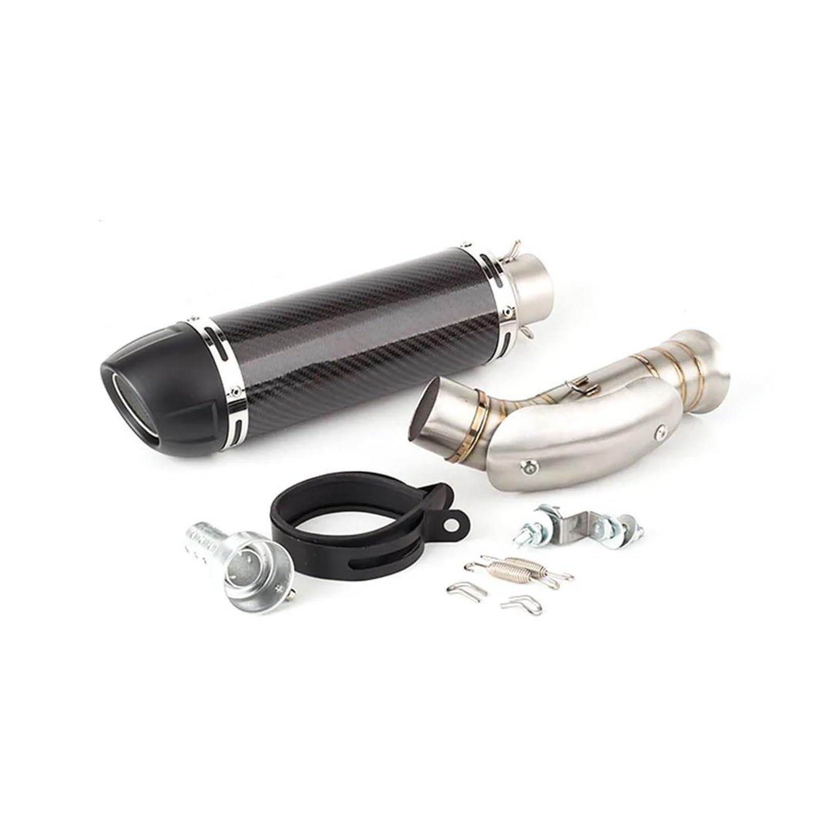 Zentralrohr Slip-On-51-mm-Motorradauspuffanlage Schalldämpfer Escape Modified Middle Link Pipe For KTM 790 DUKE 2018-2020 DUKE 790 Modifikationszubehör(Carbon fiber) von KIXRKO