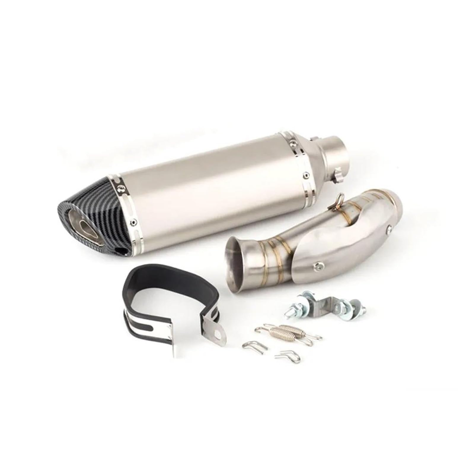 Zentralrohr Slip-On-51-mm-Motorradauspuffanlage Schalldämpfer Escape Modified Middle Link Pipe For KTM 790 DUKE 2018-2020 DUKE 790 Modifikationszubehör(Silver b) von KIXRKO