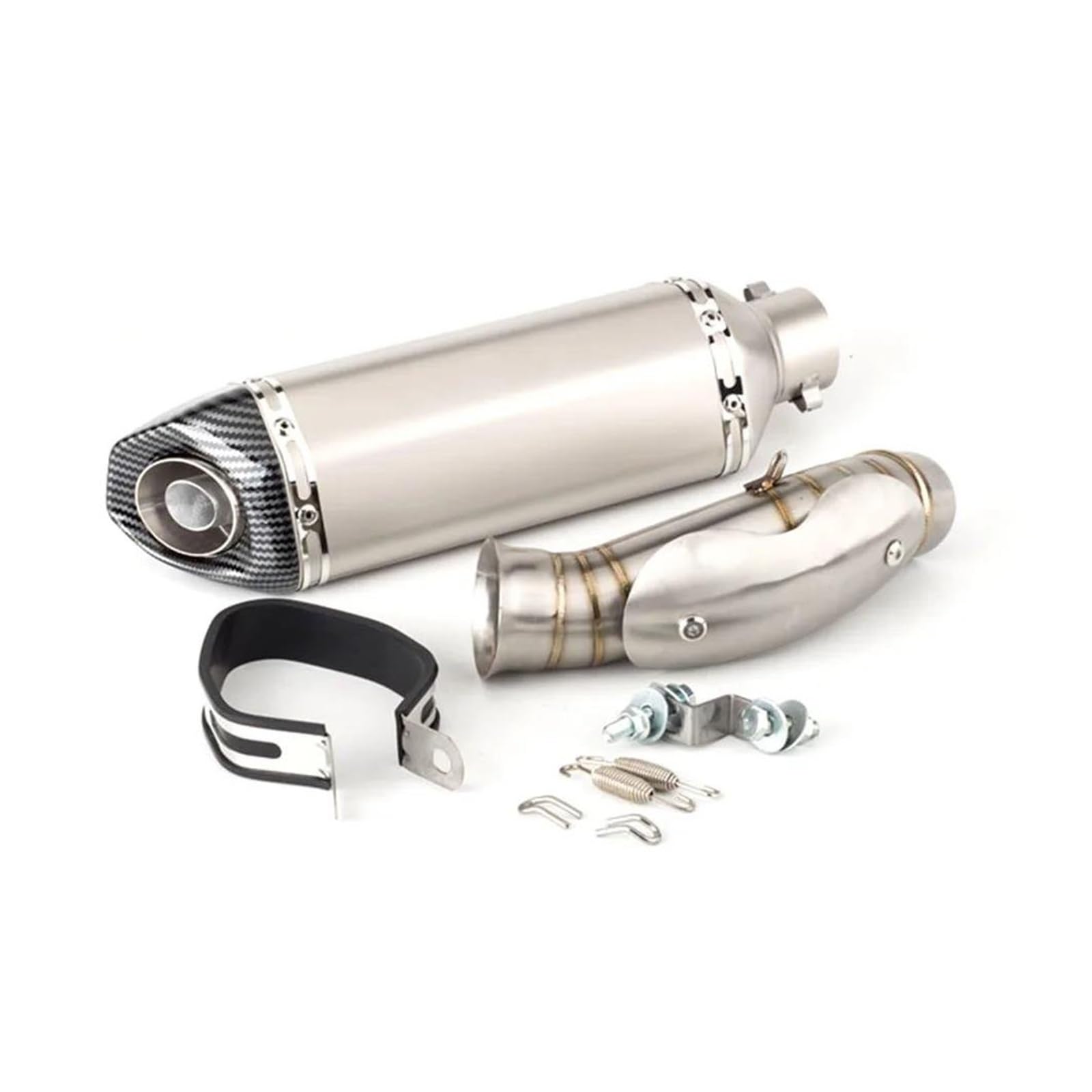 Zentralrohr Slip-On-51-mm-Motorradauspuffanlage Schalldämpfer Escape Modified Middle Link Pipe For KTM 790 DUKE 2018-2020 DUKE 790 Modifikationszubehör(Silver c) von KIXRKO