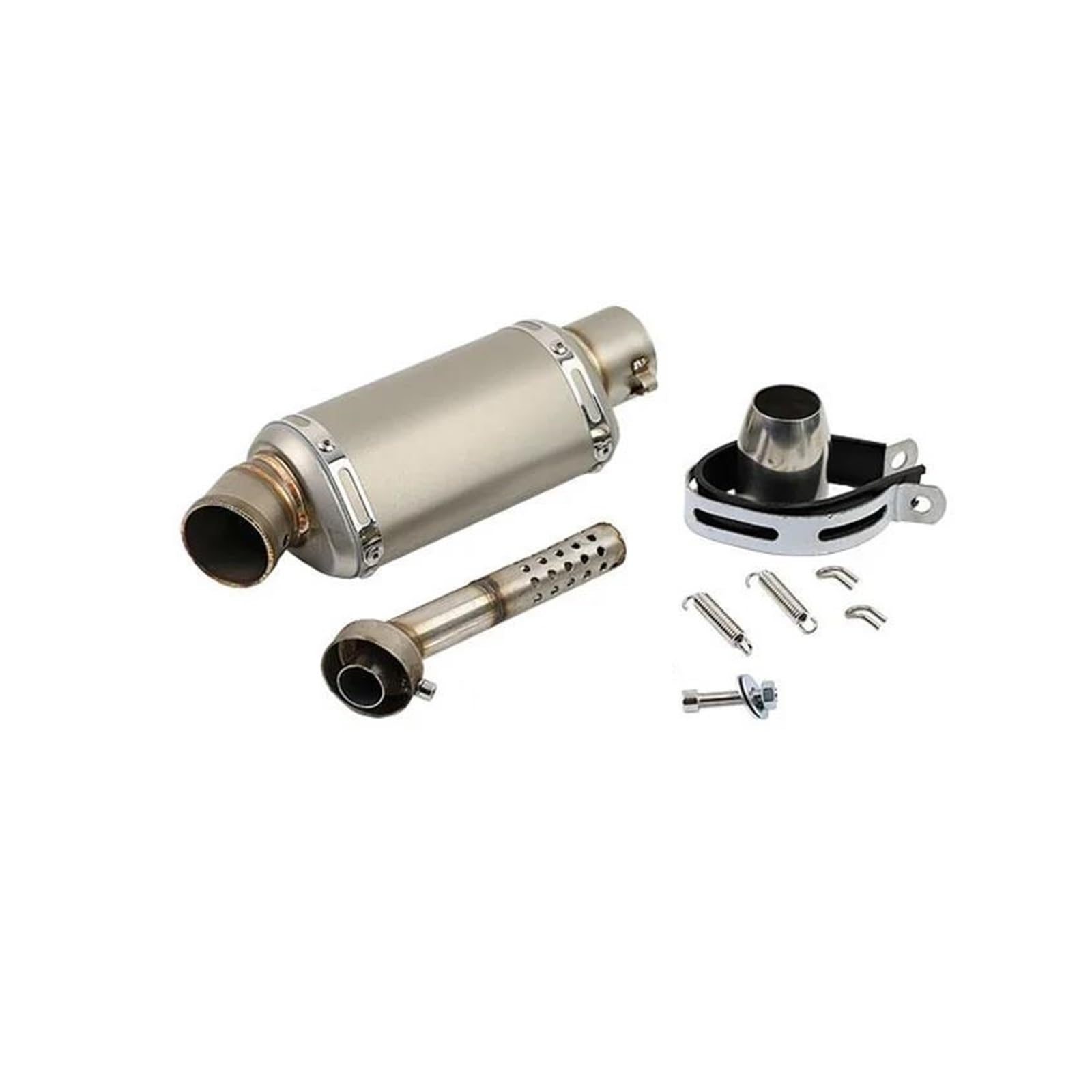 Zentralrohr Universal Motorrad Auspuff Flucht 310 370 440mm Rohr 100cc-1000cc For Honda ATV Roller Fz6 Pcx125 Nmax Modifikationszubehör(Titanium,310mm) von KIXRKO