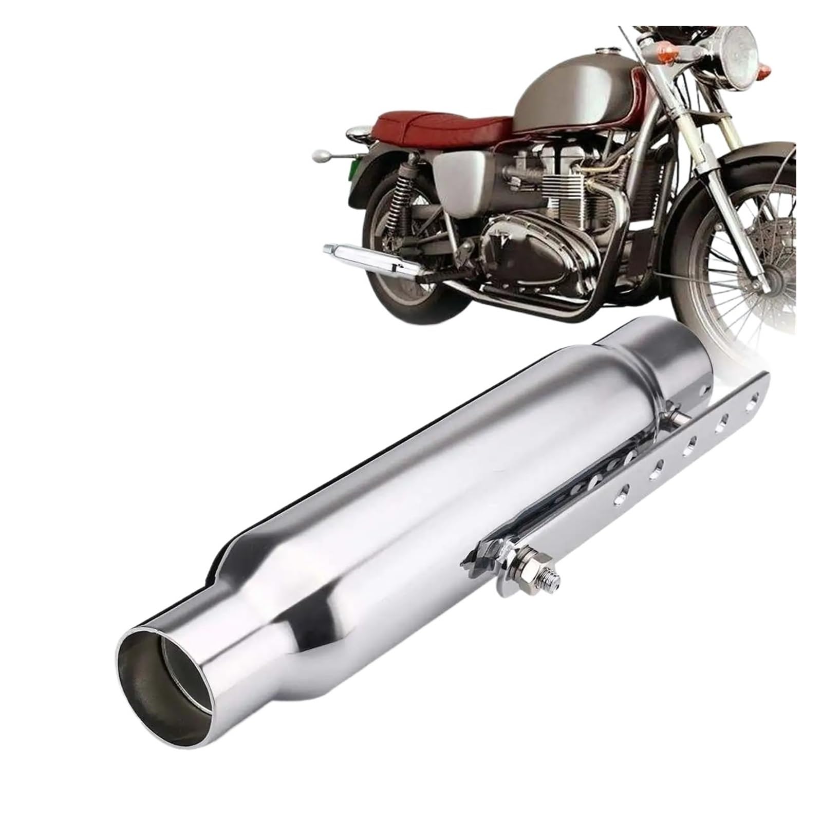 Zentralrohr Universal Motorrad Auspuff Schalldämpfer Retro Galvanik Escap Moto For Cg125 Sr400 Cb500 Vt500 CM300 500 Cafe Modifikationszubehör(Type A1) von KIXRKO