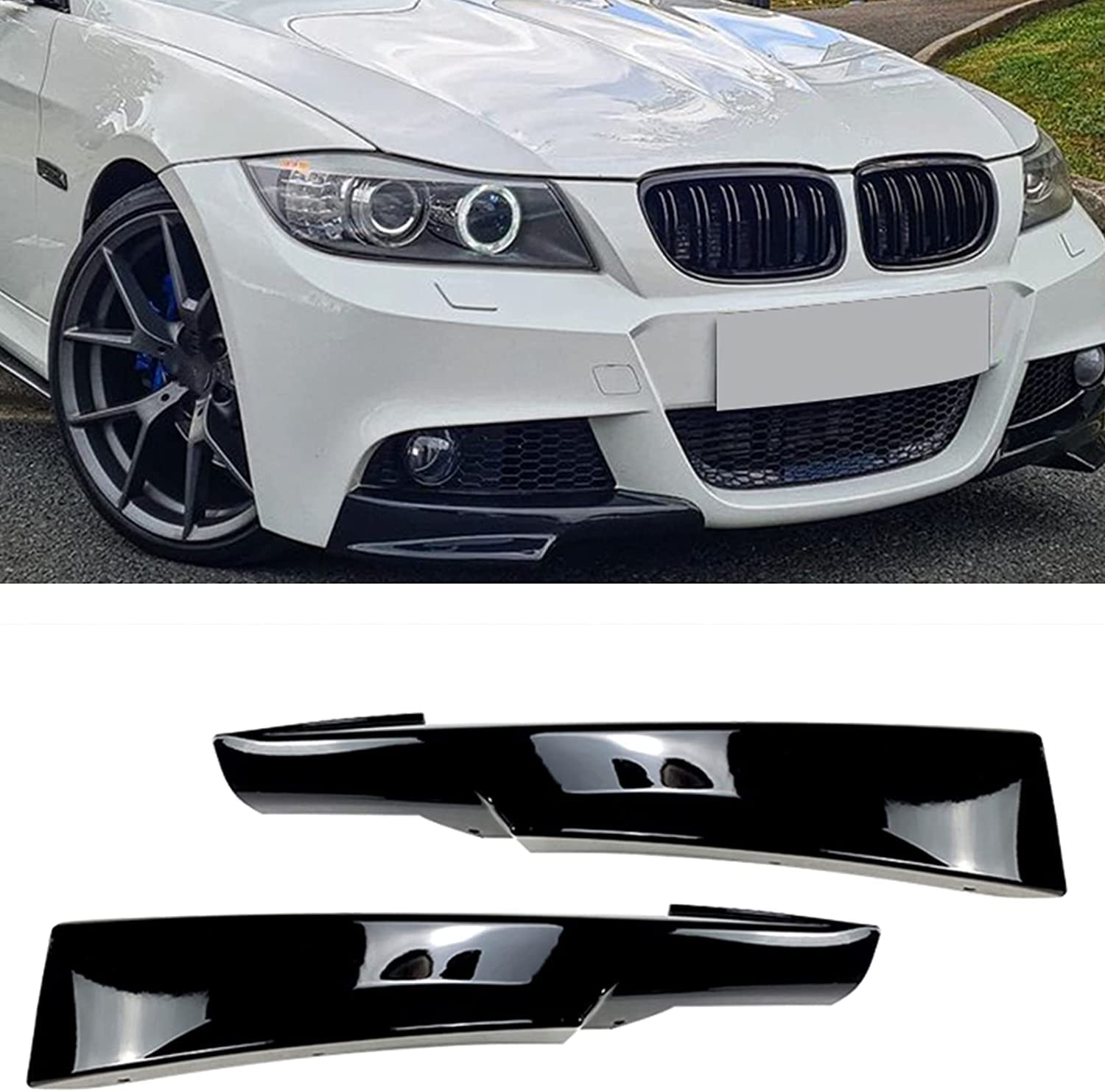 Auto Frontspoiler Frontlippe Spoiler für BMW 3er E90 E91 320i 330i M-Tech Lci 2009 2010 2011 2012 | FrontstoßStange Splitter FrontstoßStangenlippe Autoantikollisionsschutz von KJGE