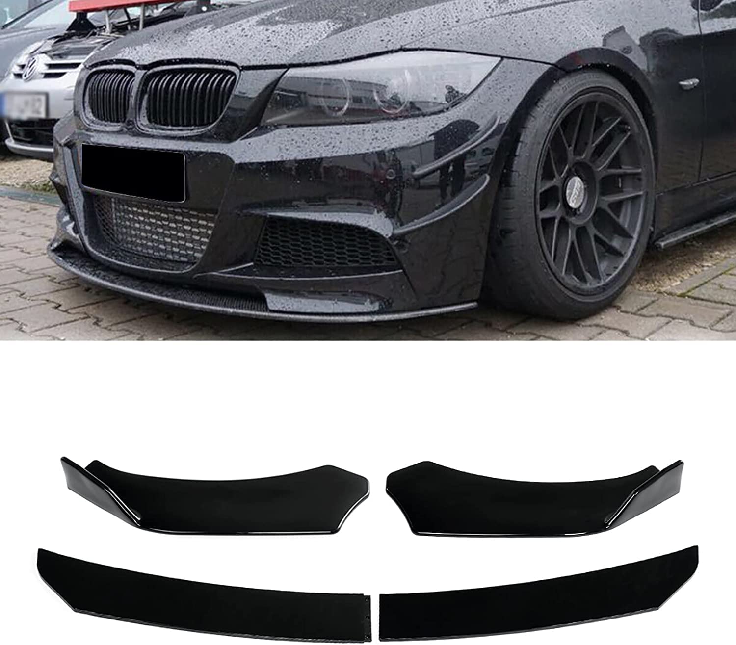 Auto Frontspoiler Frontlippe Spoiler für BMW 3er E90 E91 E92 E93 E60 E61 E46 F30 | FrontstoßStange Splitter FrontstoßStangenlippe Autoantikollisionsschutz von KJGE