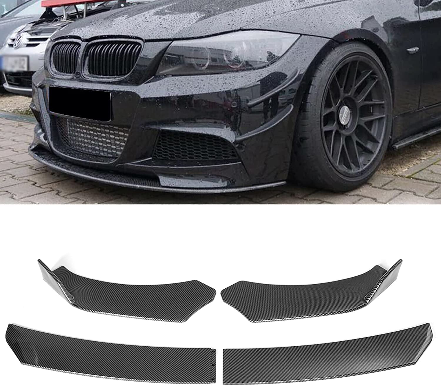 Auto Frontspoiler Frontlippe Spoiler für BMW 3er E90 E91 E92 E93 E60 E61 E46 F30 | FrontstoßStange Splitter FrontstoßStangenlippe Autoantikollisionsschutz von KJGE