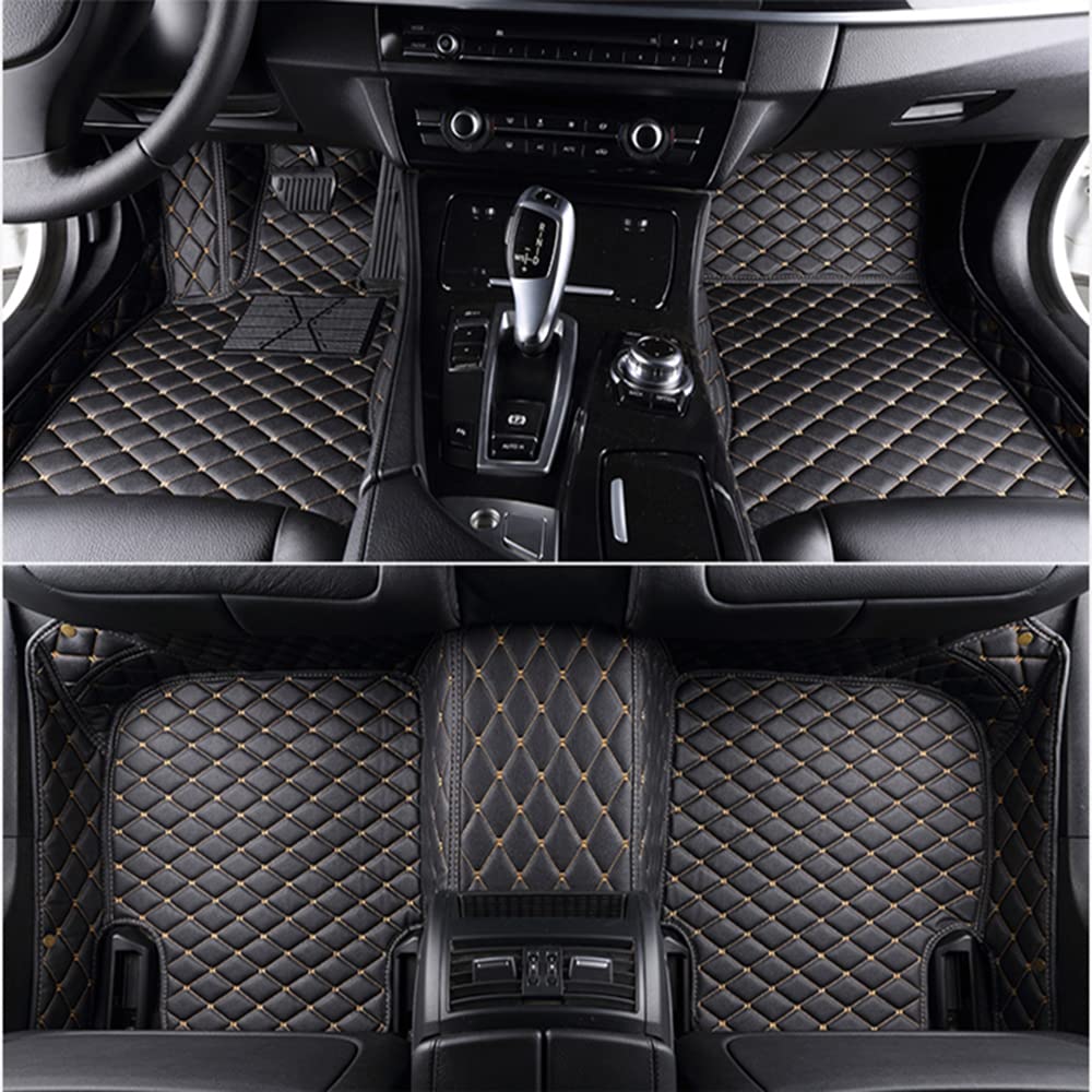 Auto Fußmatten FüR Volkswagen VW Touareg I (Typ 7L) 2002–2010 | All Inclusive Maßgeschneidert Leder wasserdichte Anti-Rutsch Fussmatten Floor Mats ZubehöR von KJGE