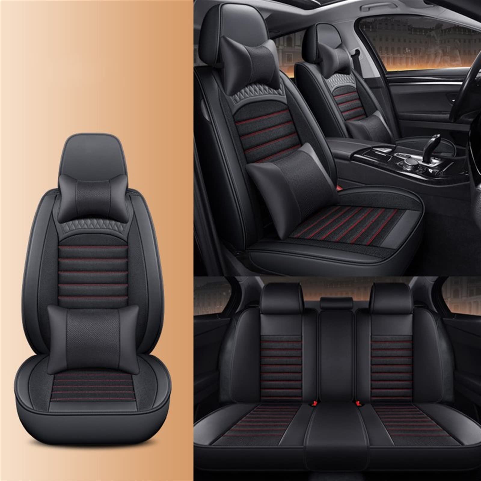 KJHOPY Mehrere Stile Autositzkissenbezüge Automotive Interior Für Hyundai Für Tucson Santa FE I30 I40 Für Veranstaltungsort Ioniq Accent(6) von KJHOPY