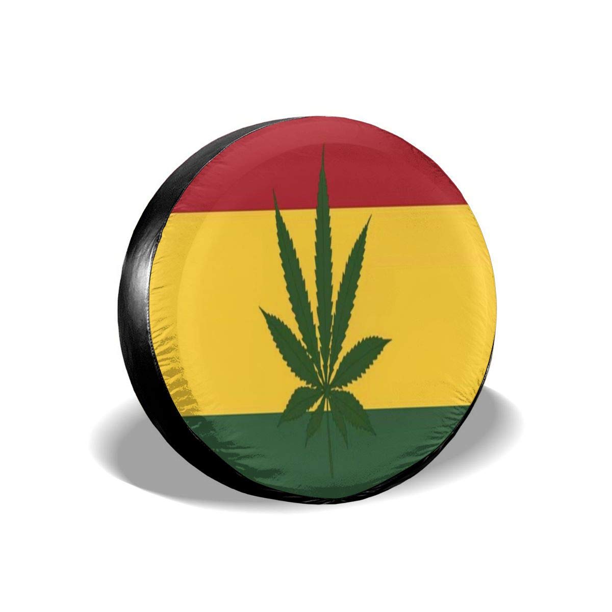 Reserveradabdeckung, Weed Smoking Jamaikanische Flagge, klassische Ersatzreifenabdeckung für Jeep, SUV, Wohnmobile, universelle Passform 35,6–43,2 cm von KJHSJ