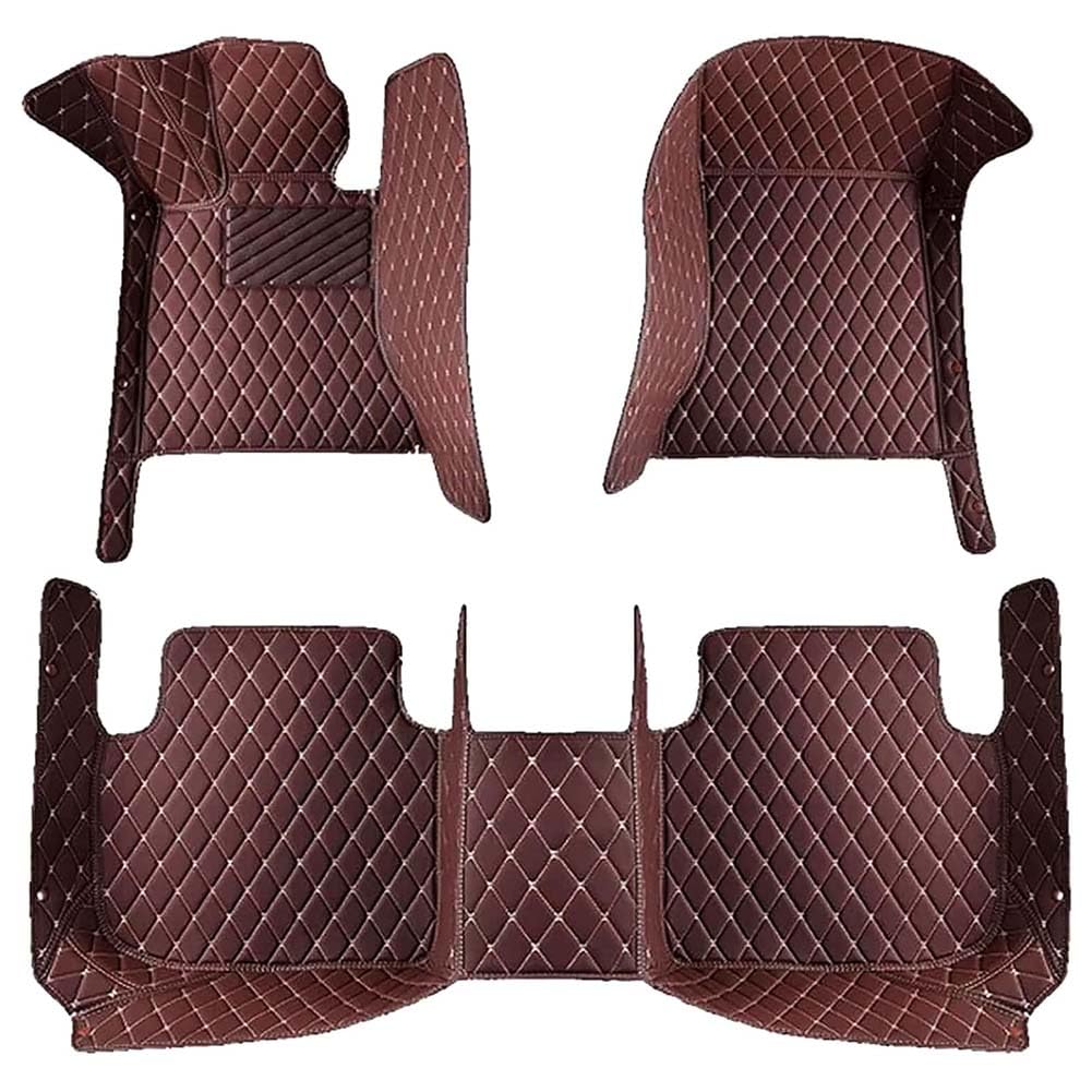 Leder Auto Fußmatten Set für Ford Everest 5Seat 2016-2021(LHD), Automatte wasserdichte FussMatten Rutsch Allwetter Matten,K/Coffee von KJUHYHBhHHg