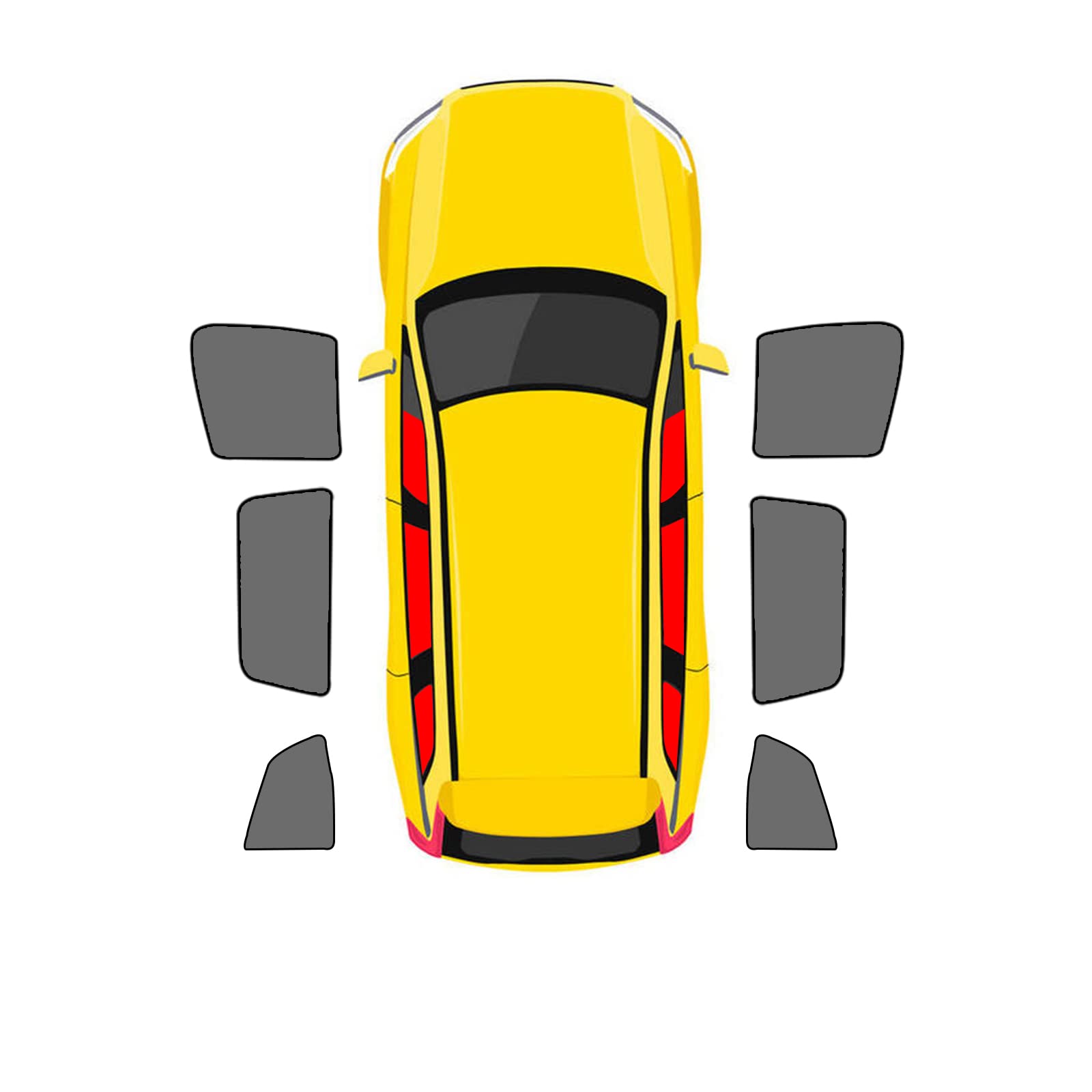 Sonnenschutz Auto für Hyundai Sonata 9th Generation 2014-2019, Seitenscheibe Sonnenblenden UV-Schutz PrivatsphäRe Schutz, Auto Innenraum Zubehör,6pcs-wholecar von KJXGWF