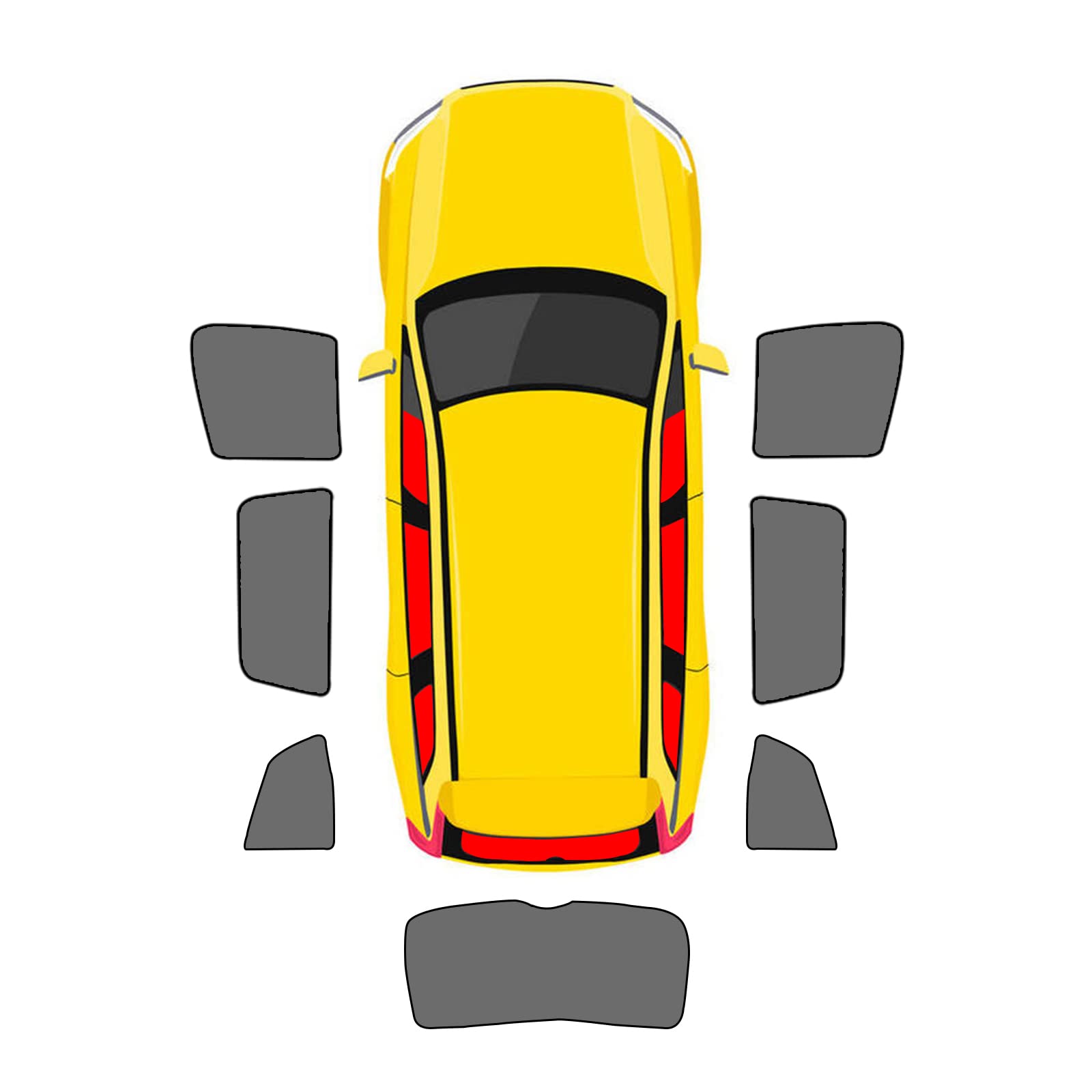 Sonnenschutz Auto für Jaguar XEL 2017-2023 2024, Seitenscheibe Sonnenblenden UV-Schutz PrivatsphäRe Schutz, Auto Innenraum Zubehör,7pcs-wholecar von KJXGWF