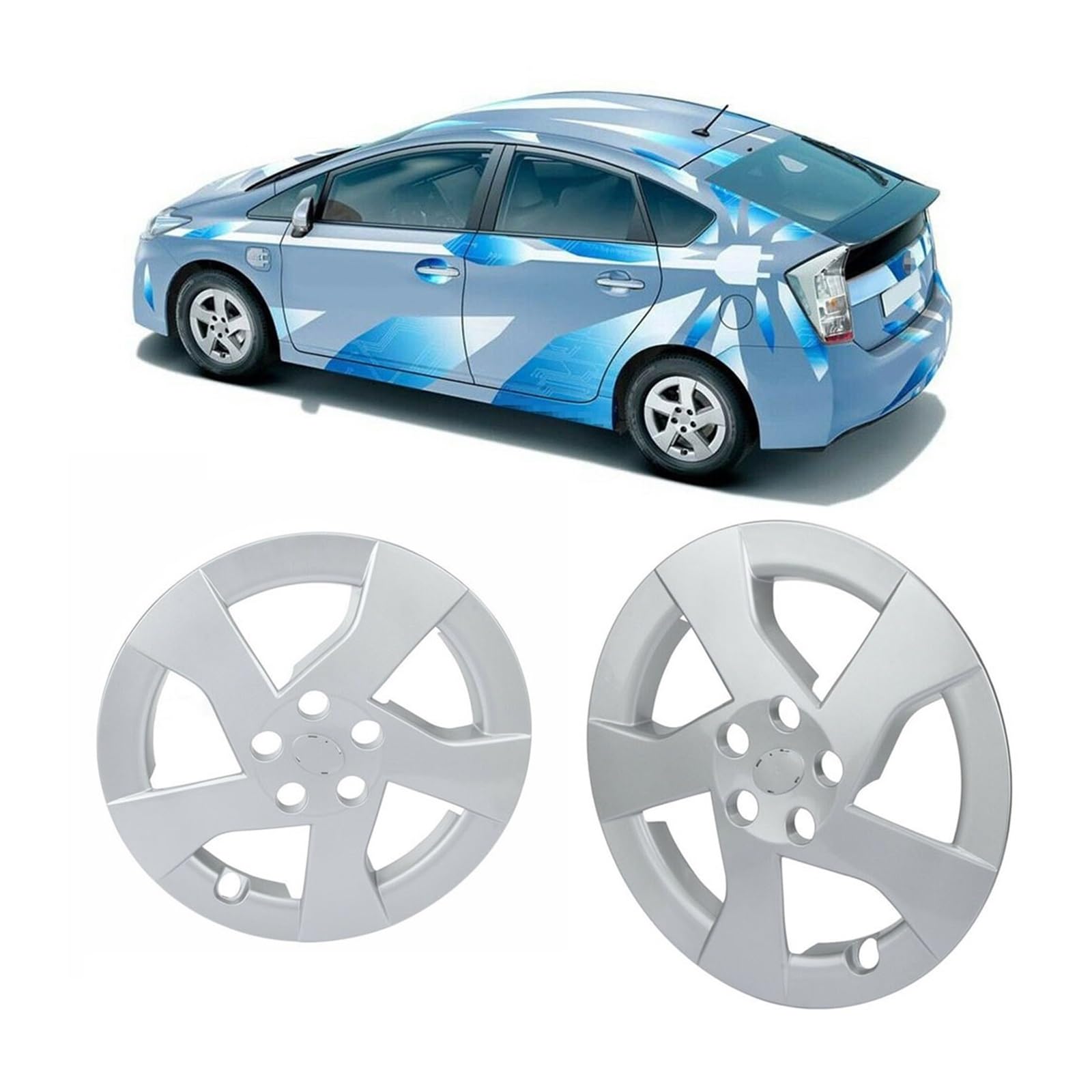 1/2 Stück 15 Zoll Radkappen Radkappen kompatibel for Prius 2010 2011 2012 2013 2014 2015 2016 Autoreifen Radmitte Nabenkappen(2pcs Prius 2010-2011) von KKGHYYMG