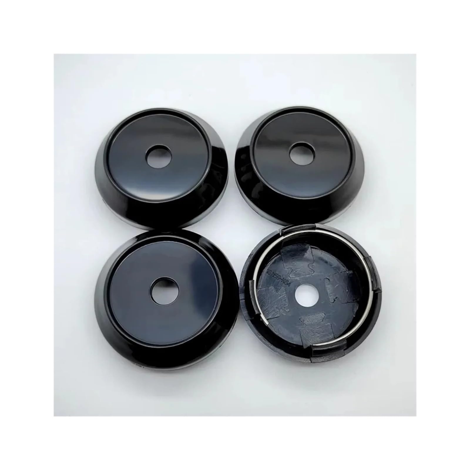 4 Stück ABS 64 mm Universal Auto Radnabenkappen Felgenmitte Nabenabdeckung Zubehör kompatibel for Volvo kompatibel for Renault 45 mm Aufkleber(4pcs Black Cap) von KKGHYYMG