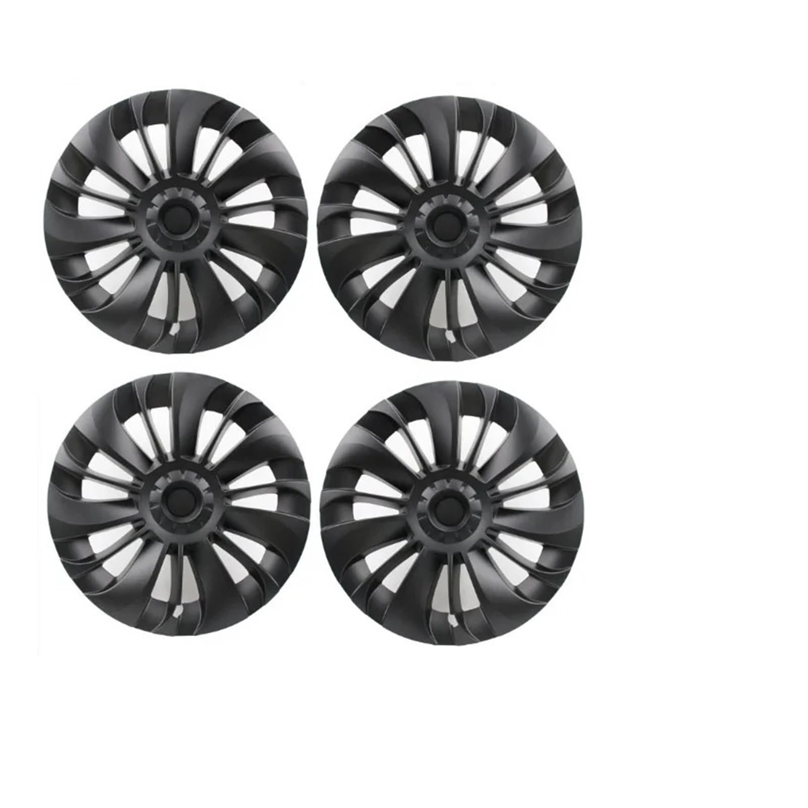 4PCS 19-Zoll-Nabenkappe kompatibel for Tesla Model Y 2023 Radnabenkappe Ersatz rechts und links Radkappe Vollrandabdeckung Zubehör(Matte Black) von KKGHYYMG