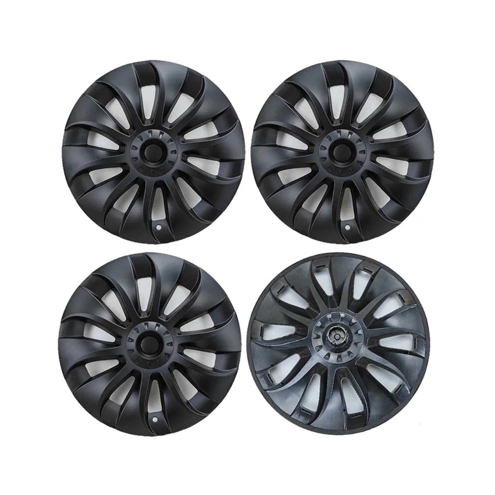 4PCS 20 Zoll Radkappen kompatibel for Tesla Model Y Radschutz Nabenabdeckkappen Felgenabdeckung Fahrzeug Auto Außenreifen Dekoration(Matte Black) von KKGHYYMG