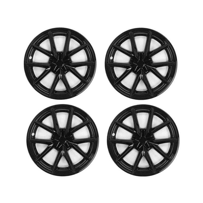 4PCS Radkappe Modell 3 2016-2022 18 Zoll Performance Radkappe Vollrandabdeckung Teile kompatibel for Tesla Ersatz-Automobilzubehör(Bright Black) von KKGHYYMG