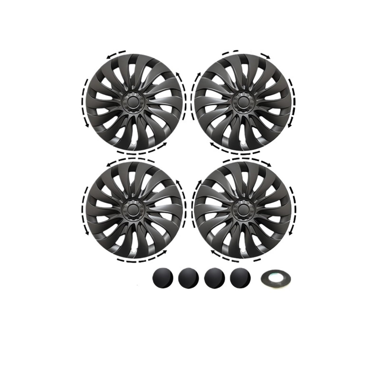 4PCS Radkappe kompatibel for Tesla Model 3 Highland 2024 Performance Ersatz 18 Zoll Radkappe Automobil Vollrandabdeckung Zubehör von KKGHYYMG