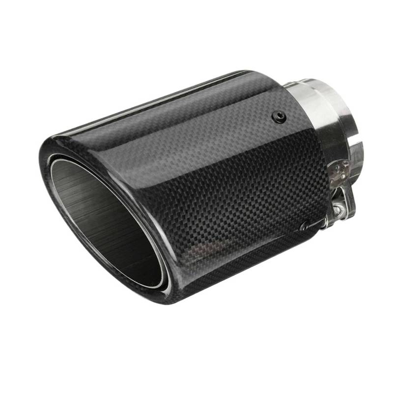 66 mm Universal-Carbon-Faser-Auto-Auspuffanlagen, Düse, Schalldämpfer, Spitzenende, glänzend schwarz, kompatibel mit Renault Sport Car Tuning(63-101mm) von KKGHYYMG