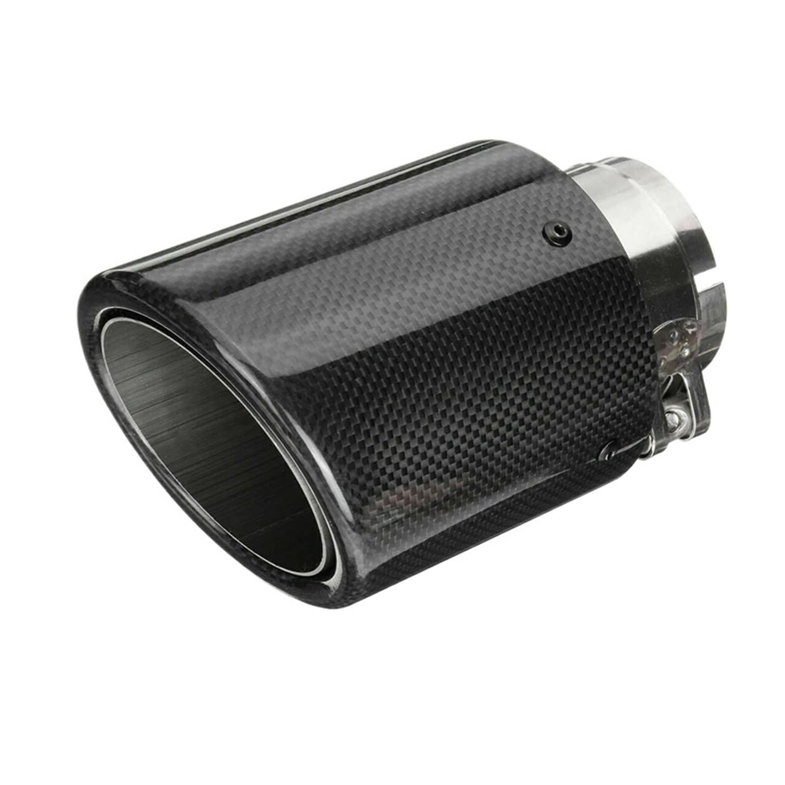 66 mm Universal-Carbon-Faser-Auto-Auspuffanlagen, Düse, Schalldämpfer, Spitzenende, glänzend schwarz, kompatibel mit Renault Sport Car Tuning(63-89mm) von KKGHYYMG