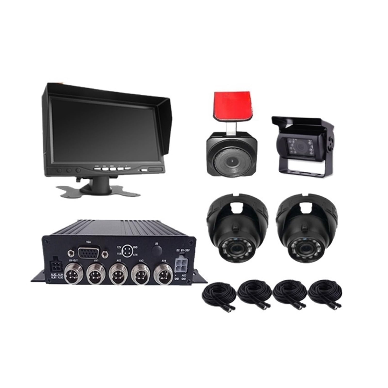 KKGHYYMG AHD 1080P 4 Kamera 4 Kanal Auto Mobile DVR LKW MDVR Kamera-Kits for die Autoüberwachung(1080P Kit) von KKGHYYMG