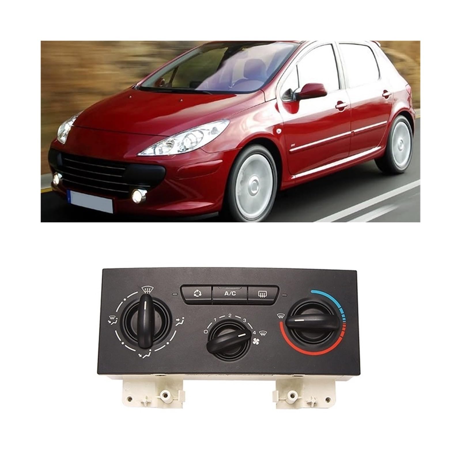 Auto-Klimaanlage, Heizung, Bedienfeld, kompatibel mit Peugeot 307 2004–2010, 6451JS, 6451JR, 6451LF von KKGHYYMG