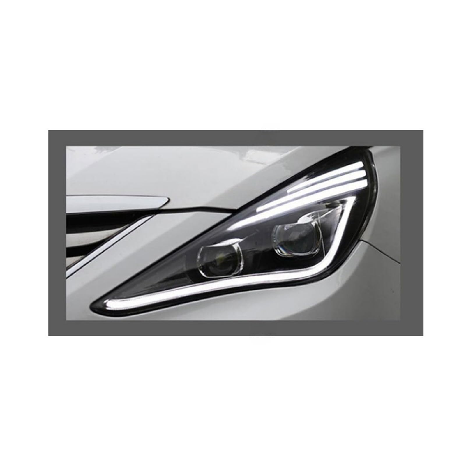 Auto-Styling Kompatibel for Sonata-Scheinwerfer 2011-2014 LED-Scheinwerfer DRL Bi-Xenon-Objektiv Fernlicht Parkplatz Nebelscheinwerfer(No include low bulbs) von KKGHYYMG