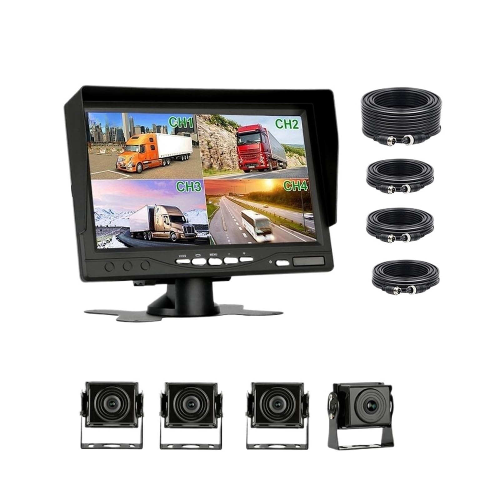 KKGHYYMG 2020 LKW DVR Monitor Kamera Rückfahrsystem Cam Video Recorder Fahrzeug 10 Zoll Display Kompatibel for Auto Bus Parkplatz 360 Rückansicht(128G) von KKGHYYMG