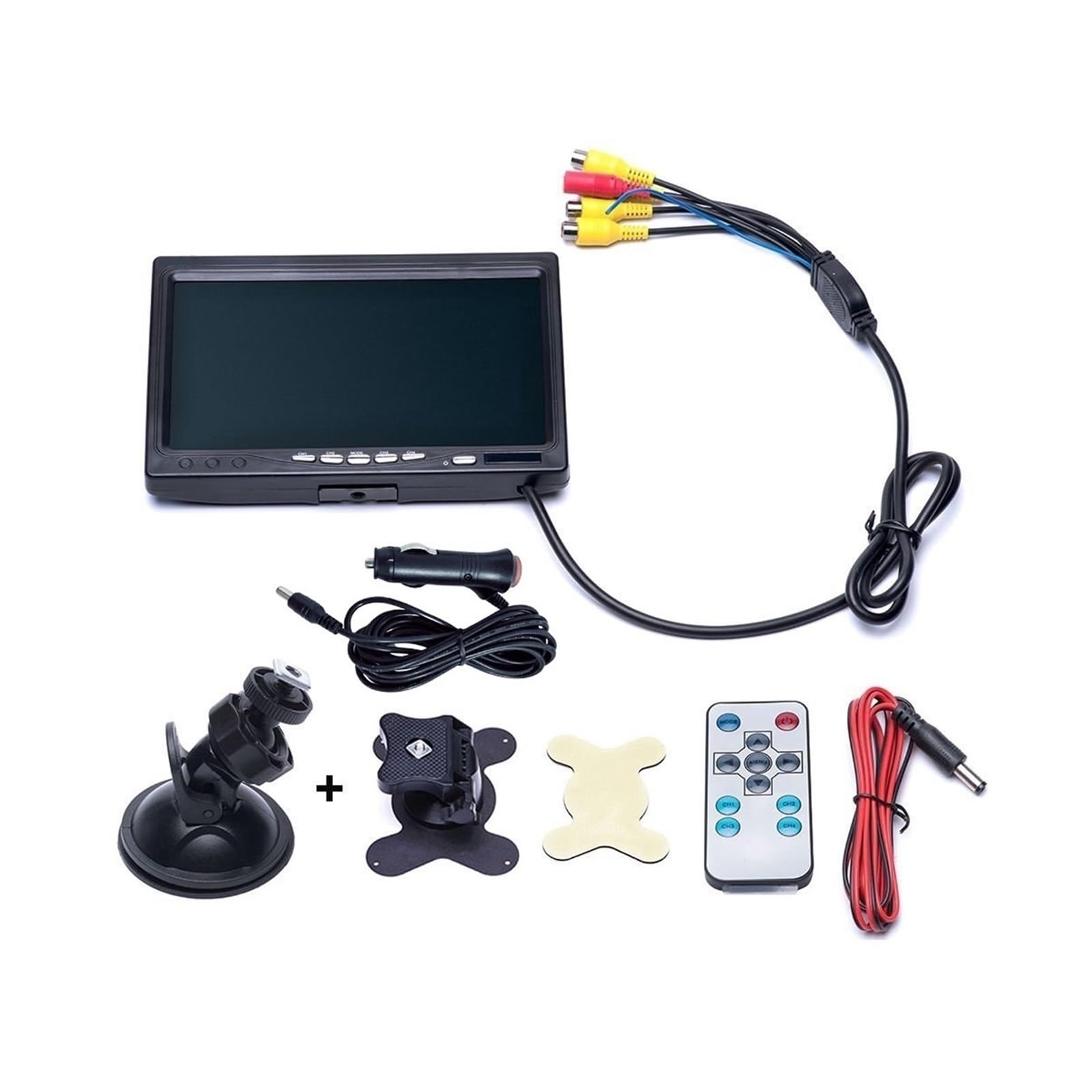 KKGHYYMG 7-Zoll-Automonitor, Rückfahrkamera, Einparkhilfe, Rückfahrkamera, Kopfstützenmonitor, HD-TFT-LCD-Bildschirm, 4 Kanäle, kompatibel for LKW von KKGHYYMG