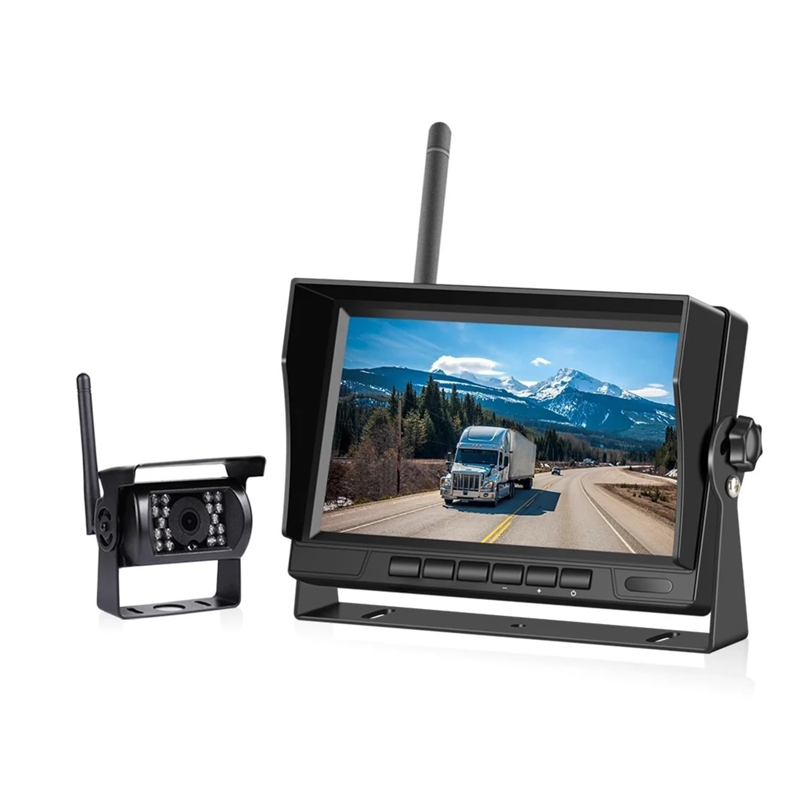 KKGHYYMG 7-Zoll-Automonitor, kabelloses LKW-Backup-Rückfahrdisplay und WLAN-Rückfahrkamera, kompatibel for Auto, Wohnmobil, Bus, TV-Bildschirm(1 Camera) von KKGHYYMG