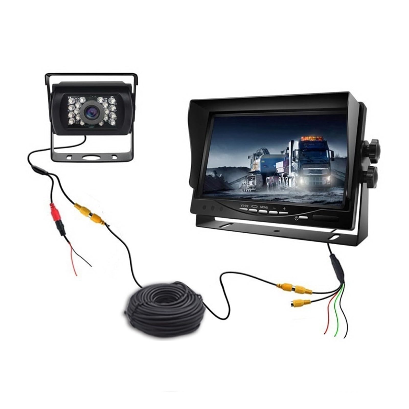 KKGHYYMG 7-Zoll-HD-LKW-Rückfahrdisplay, Rückfahrkamera, kompatibel for Auto, Reise, Anhänger, Pickup, Van, Wohnmobil, Wohnmobil, Videoüberwachung, Nachtsicht(Set 1) von KKGHYYMG