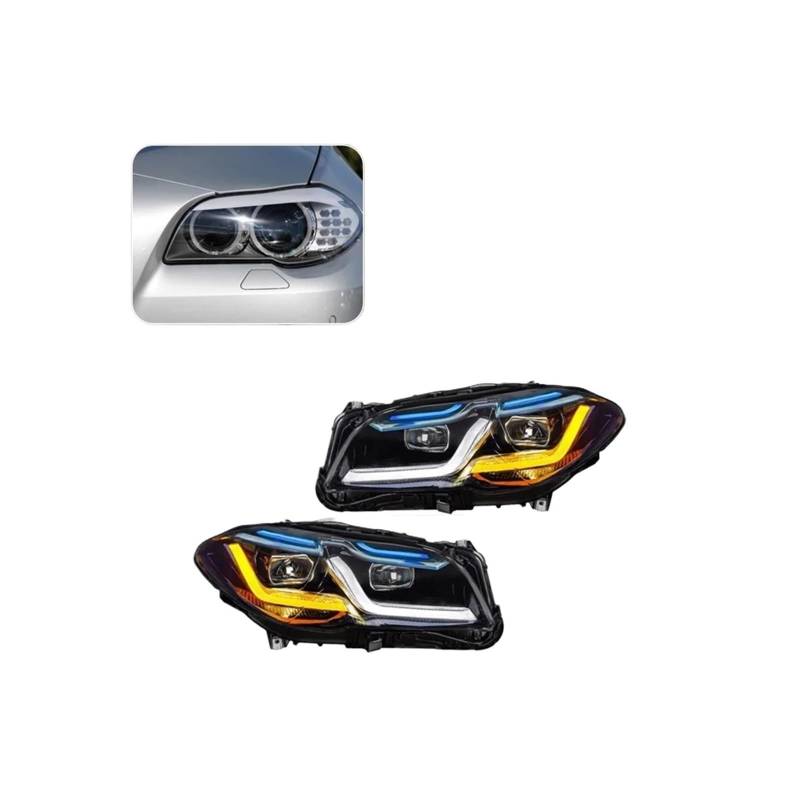 KKGHYYMG Auto-Frontscheinwerfer Kompatibel mit F10-Scheinwerfern 2011-2017 5er-Serie 520i 525i 530i F18 LED-Scheinwerferprojektor DRL Autozubehör(10-13 xenon) von KKGHYYMG