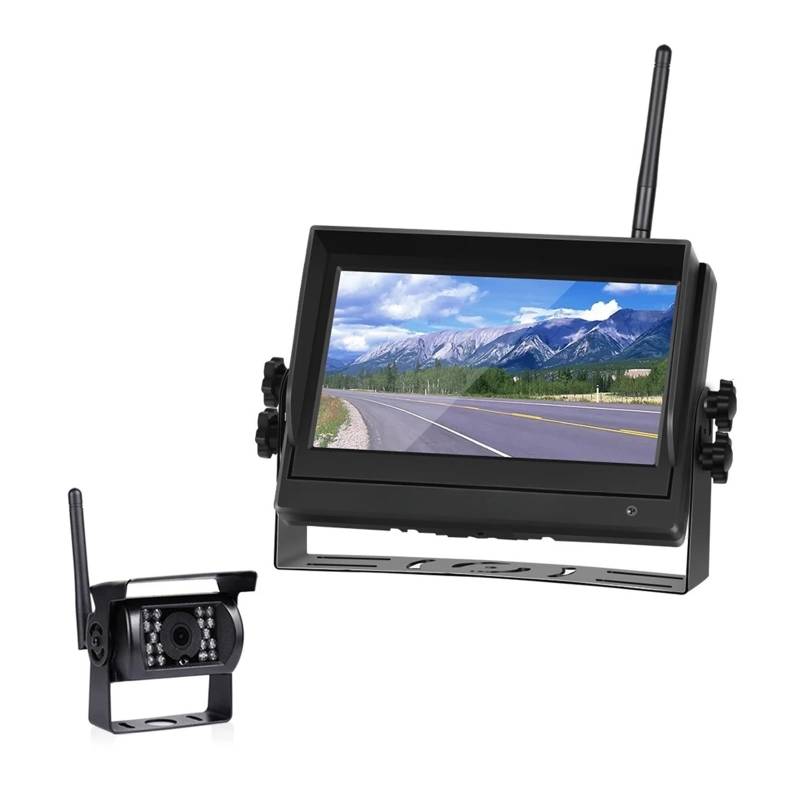 KKGHYYMG Drahtloser Auto-Monitor, IR-Rückfahrkamera, WLAN, LKW-Parkplatz, Rückfahrkamera, 12–24 V, TFT-LCD-Autobildschirm(1 Camera) von KKGHYYMG