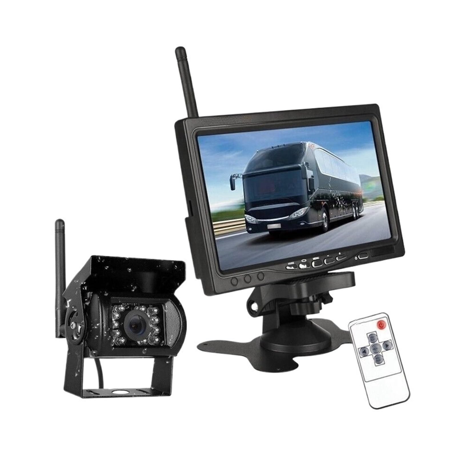 KKGHYYMG Drahtloses Backup-Rückfahrkamerasystem, 7-Zoll-Monitor, Nachtsicht, kompatibel for Wohnmobile, LKWs, Busse(One Camera kit) von KKGHYYMG