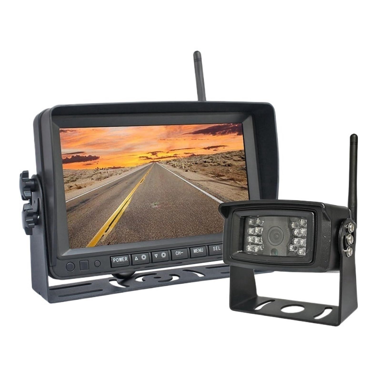 KKGHYYMG Kabelloser 7-Zoll-AHD-IPS-LKW-DVR-Monitor 1280x720 Nachtsicht-Rückfahrkamera-Recorder WLAN-Kamera Kompatibel for Bus, Auto, LKW, Wohnmobil von KKGHYYMG