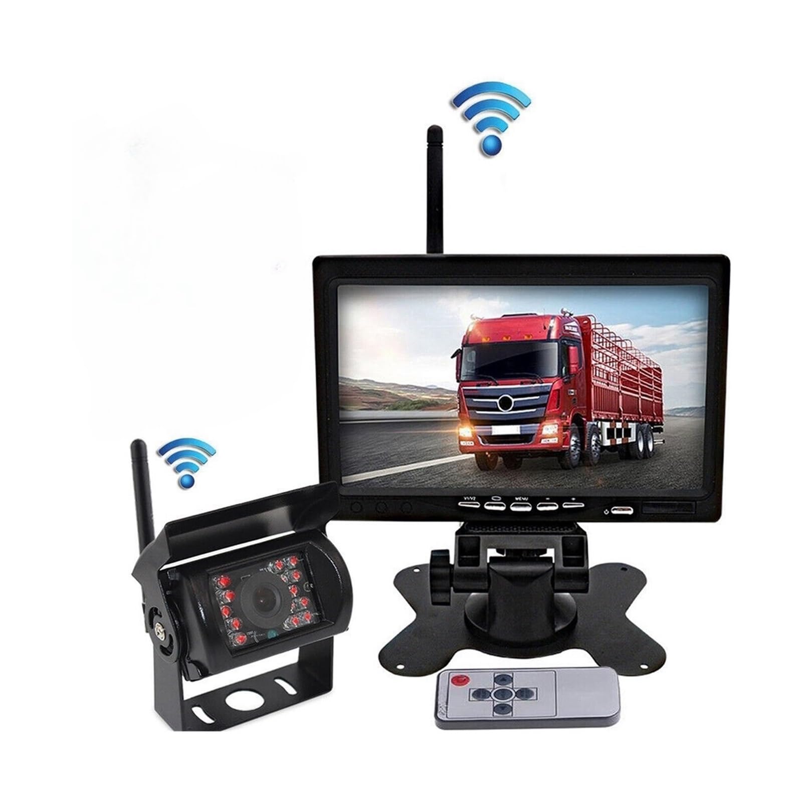 KKGHYYMG LKW-Bus-Wohnmobile, kabellose Dual-Rückfahrkamera, IR-Parkplatz-Rückfahrkamera, 7-Zoll-Monitor-Set(One Camera kit) von KKGHYYMG