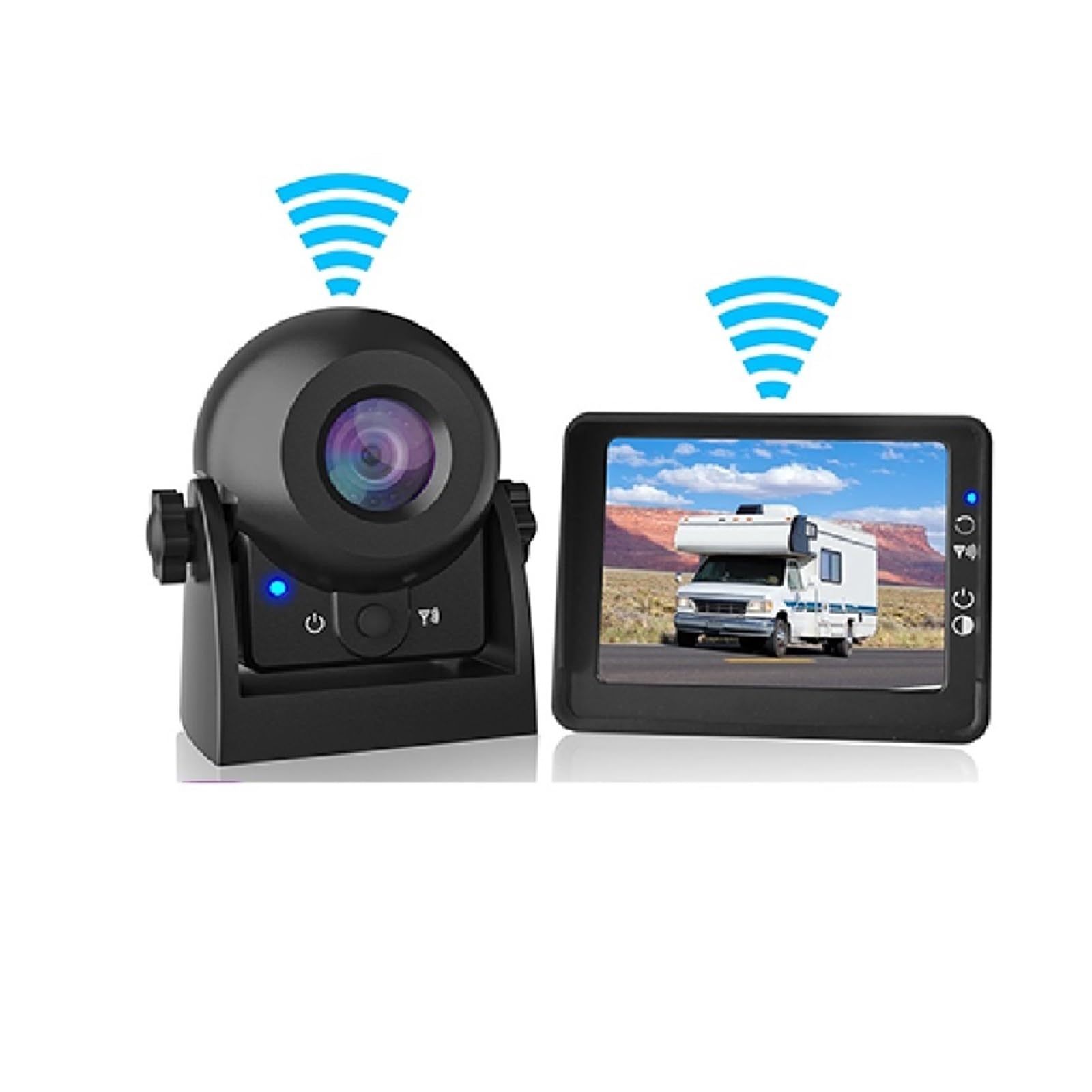 KKGHYYMG WiFi Wireless Rückfahrkamera mit 3,5 Zoll LCD AHD Monitor IP68 Auto Rückfahrkamera Kit for PKW LKW von KKGHYYMG