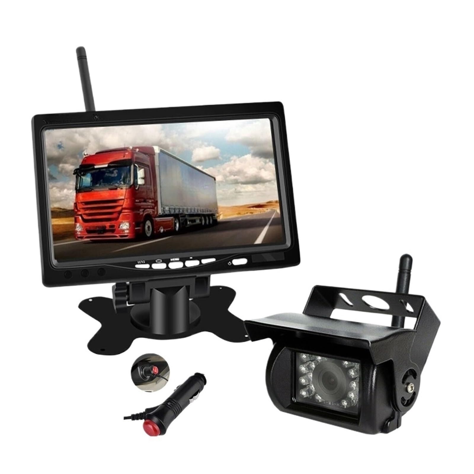 KKGHYYMG Wohnwagen, Wohnmobil, LKW, Rückansicht, Parken, kabelloses 7-Zoll-Monitor-Rückfahrkamera-Set von KKGHYYMG