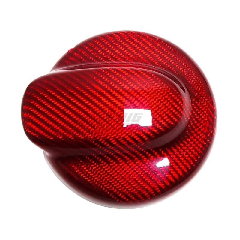 Kohlefaser-Auto-Hecktank-Gasöldeckel-Kraftstofftank-Abdeckungsaufkleber-Ordnung, kompatibel for Mini Cooper R55 2007–2014, R56 2006–2013, Zubehör(Red carbon) von KKGHYYMG