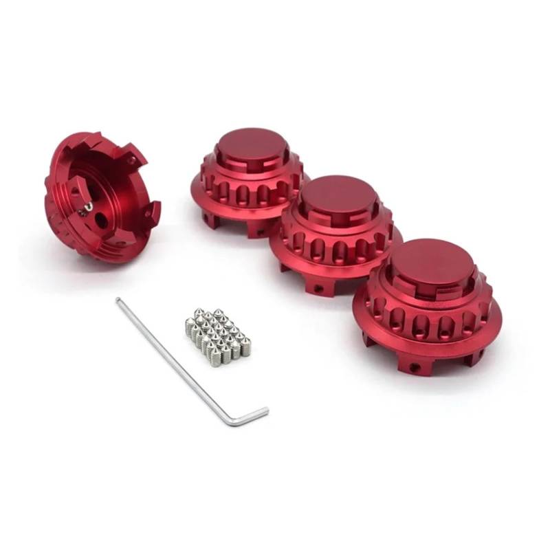 Kompatibel for Mercedes Radnabenkappen, 75 mm, Radnabenkappen, Kranz, Radkappen, 4 Stück, A1714000025, A2204000125, B66470200(Red) von KKGHYYMG